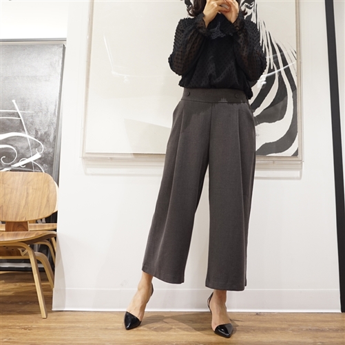 Gray Luxe Formal Wide Pants