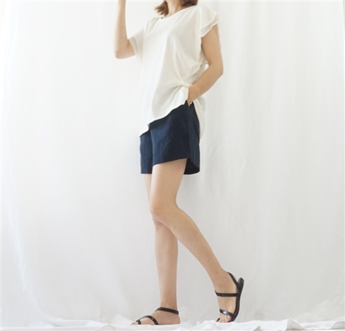 (Best; 2nd Reorder) Navy Linen Short Pants