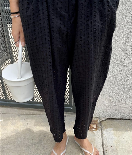 Lace Summer Pants (Black/White) (will ship within 1~2 weeks)