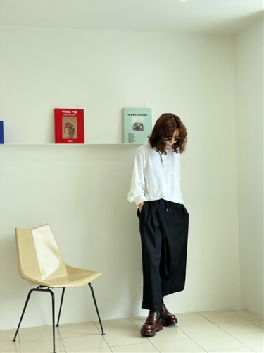 Black Wide Wrap Pants (will ship within 1~2 weeks)