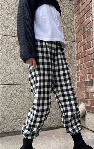 Black Gingham Check Pants (will ship within 1~2 weeks)