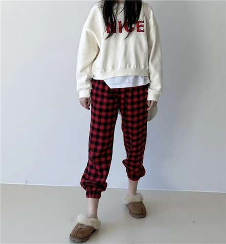 Red Gingham Check Pants (will ship within 1~2 weeks)