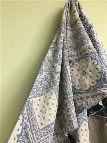 (Pre-Order) SkyBlue Paiseley Cotton Scarf (will ship within 1~2 weeks)