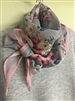 (Pre-Order) Pink Line Flower Scarf (will ship within 1~2 weeks)