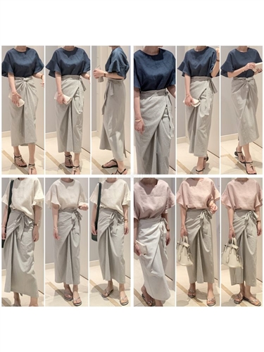 The Row Linen Skirt (GrayBeige/CreamBeige) (will ship within 1~2 weeks)
