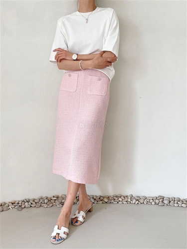 Tweed Skirt (Pink/Mint) (will ship within 1~2 weeks)