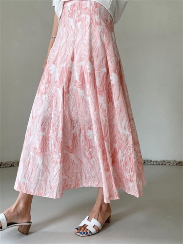 Print Skirt (Pink/Beige) (S/M) (will ship within 1~2 weeks)