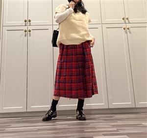 Red Checked Skirt (will ship within 1~2 weeks)