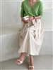 Beige Dio Linen Belt Skirt (will ship within 1~2 weeks)