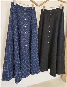 Denim Skirt (Blue/Black) (will ship within 1~2 weeks)
