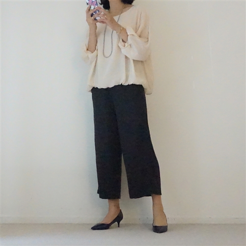 (3rd Reorder) Beige Isabel Shirring Blouse