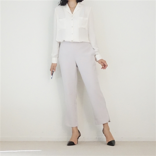 (Best; Back-Order; 2nd Reorder) Ivory Formal Blouse (will ship within 1~2 weeks)