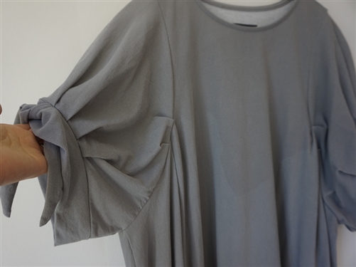 Grey Sleeve Ribbon Blouse