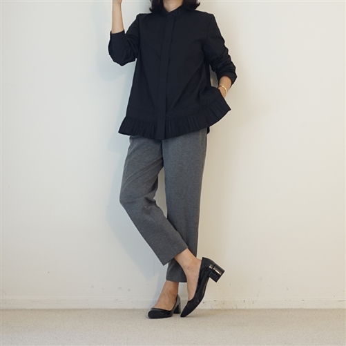 Black Unique Bottom Shirt Blouse
