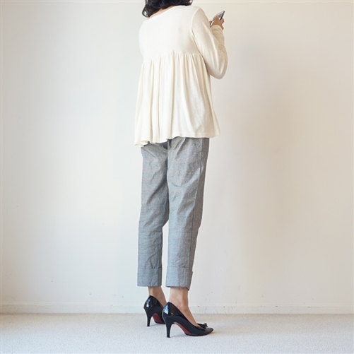 Ivory Back Shirring Knit
