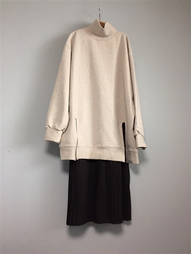 Beige Cotton 100 Unique Vent Turtle Top
