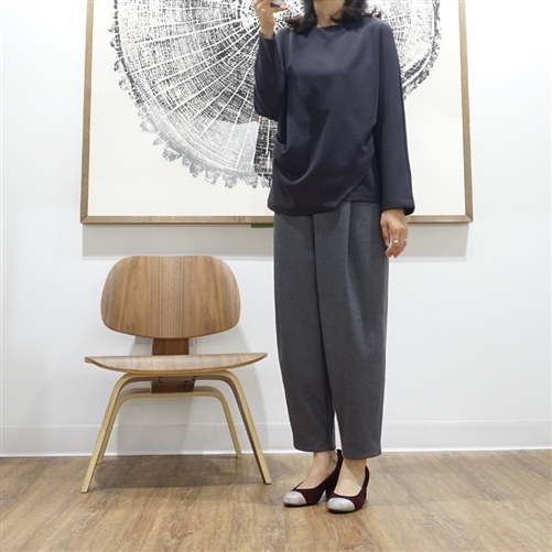 Charcoal Shirring Wrap Blouse