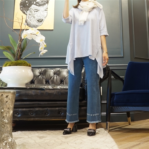 SkyBlue Lovely Unbalanced Top