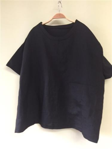 (Pre-Order) Black Two Fabrics Pocket Blouse (will ship within 1~2 weeks)