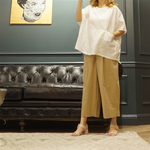(Best; 2nd Reorder) White Two Fabrics Pocket Blouse