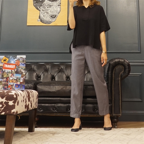 (Best; 2nd Reorder) Black Unique Front Knit