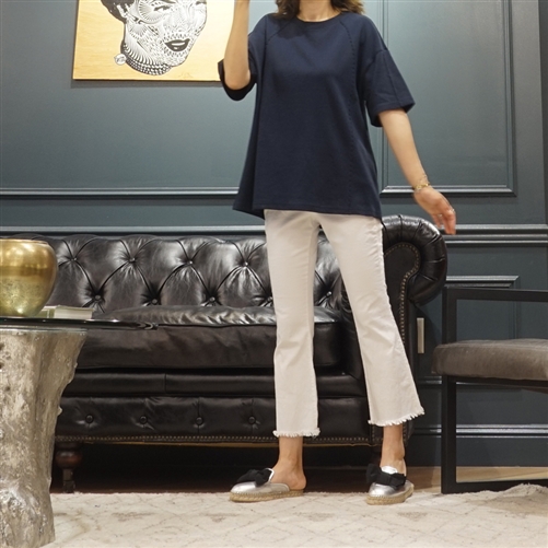 (Best; 2nd Reorder) Navy Unique Line Top