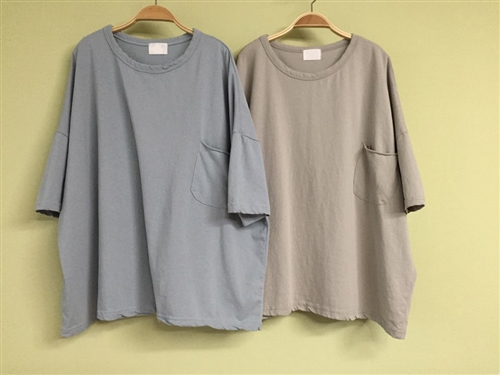 (Best; 2nd Reorder) Gray Clean Cotton Pocket T