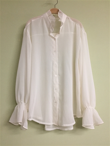 (Pre-Order) Ivory Chiffon Blouse (will ship within 1~2 weeks)
