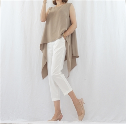 (Best; 2nd Reorder) Beige Luxe Sleeveless Top