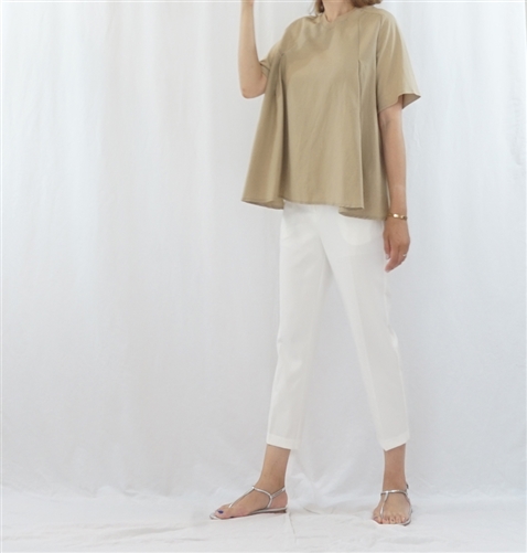 (Best; 3rd Reorder) Beige Two Fabric Top