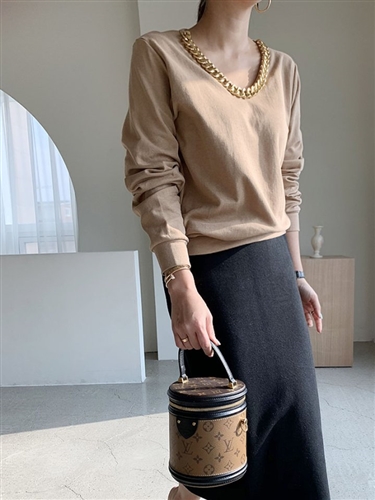 Necklace Top (Beige/Ivory) (will ship within 1~2 weeks)