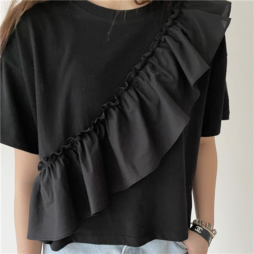 Black Ruffle Top (will ship within 1~2 weeks)