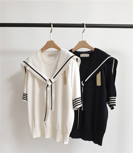 Dio  Sailor Knit(Ivory/Black)  (will ship within 1~2 weeks)