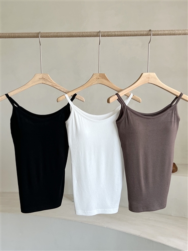 Cap Sleeveless Top (Black/White/Brown)  (will ship within 1~2 weeks)