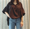 Black Linen V Blouse  (will ship within 1~2 weeks)