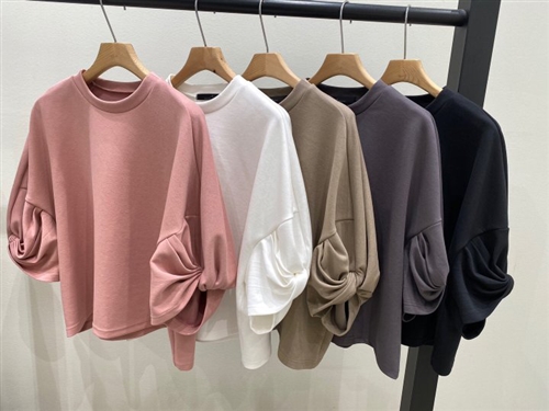 Valen Volume Top (Pink/White/Khaki/Charcoal/Black)  (will ship within 1~2 weeks)