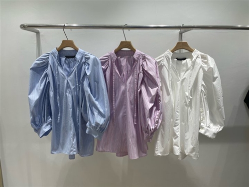 Pro Shirring Shirt (Blue/Pink/White) (will ship within 1~2 weeks)