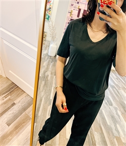 Black Modal Silky Top (will ship within 1~2 weeks)