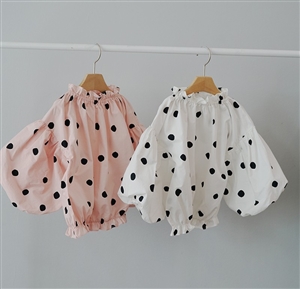 Bubble Blouse (Ivory/Pink) (Size : 9 - 5~6T)