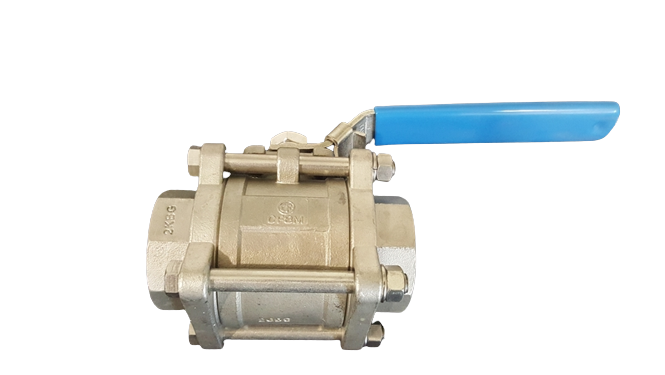 1-1/2" NPT INLINE BALL VALVE - 316SS - 3 PIECE