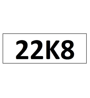 "22K8" DECAL - 4" LETTERS