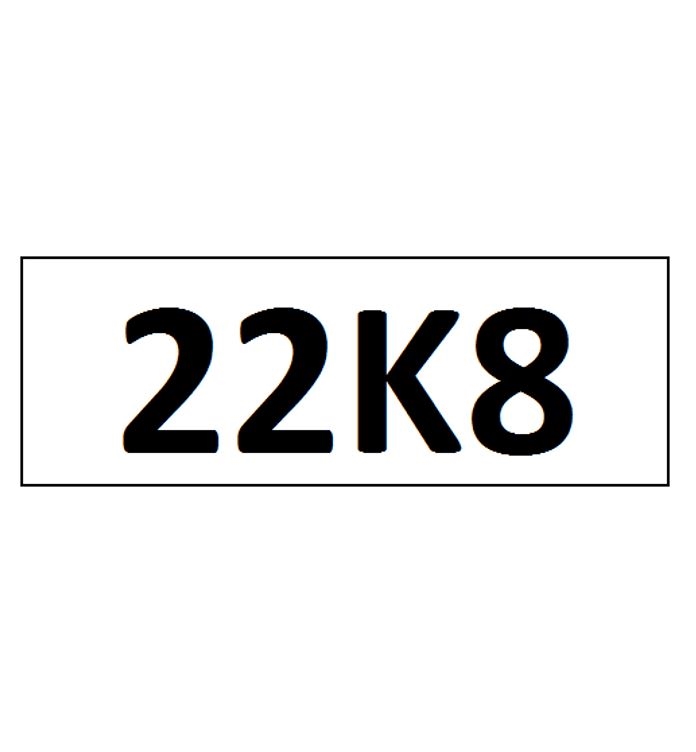 "22K8" DECAL - 4" LETTERS