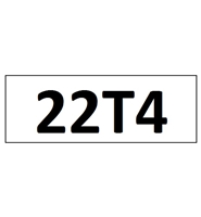 "22T4" DECAL - 4" LETTERS