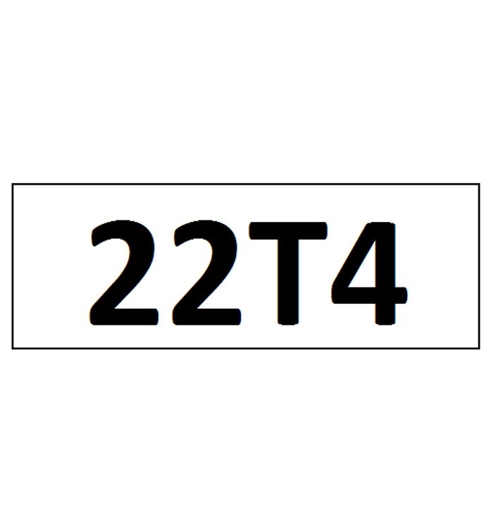 "22T4" DECAL - 4" LETTERS