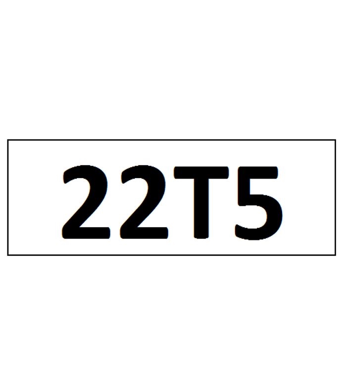 "22T5" DECAL - 4" LETTERS