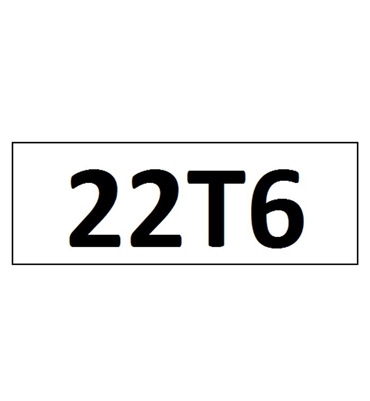 "22T6" DECAL - 4" LETTERS