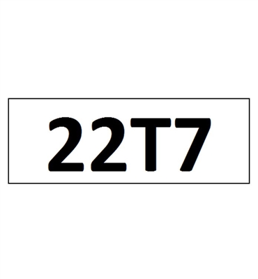 "22T7" DECAL - 4" LETTERS