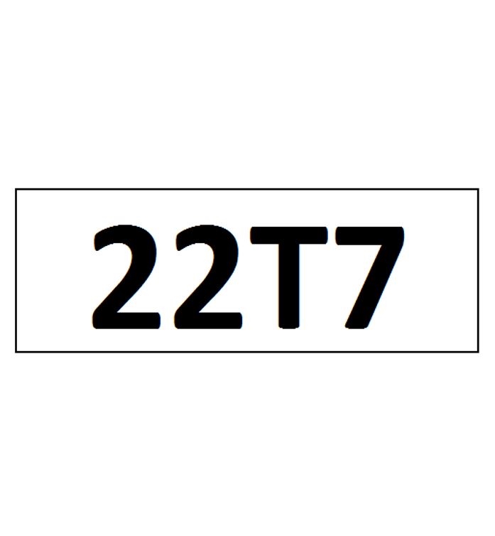 "22T7" DECAL - 4" LETTERS