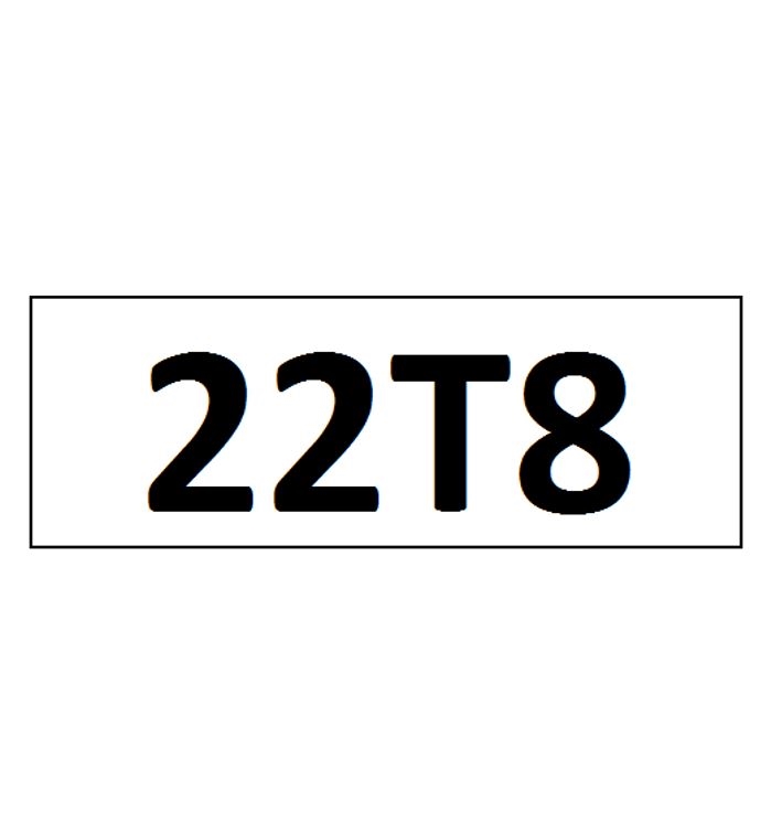 "22T8" DECAL - 4" LETTERS