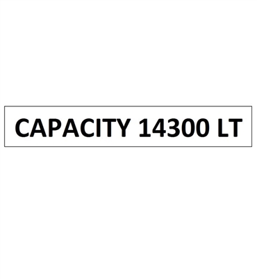 "CAPACITY 14300 LITER" DECAL